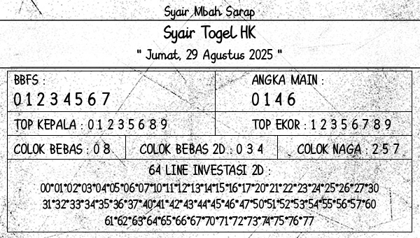 Syair Mbah Sarap - Syair Togel HK